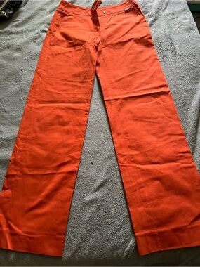 Burberry Orange Boot Cut Flare Pants
